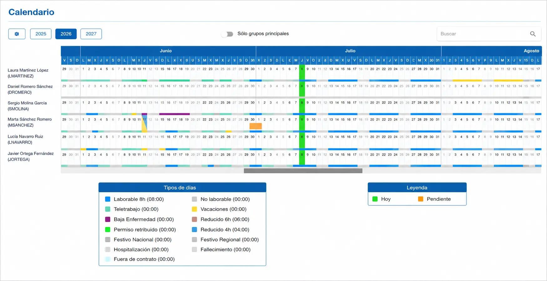 calendario Grupal
